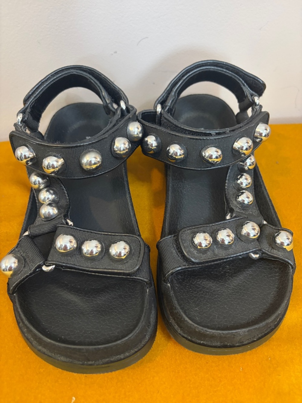 SANDRO Lexy Black Studded Chunky Sandals